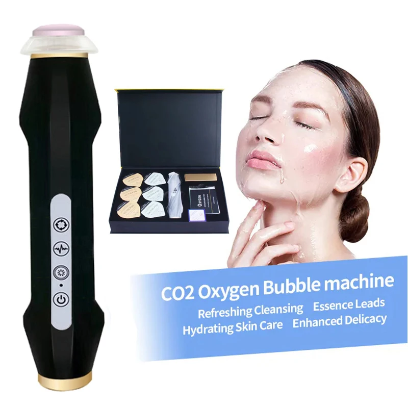 2026 New Design Handheld CO2 Bubble Pen Oxygenation Capsules Pods Rechargeable Skin Tightening Facial Machine Oxygen Facial Kit