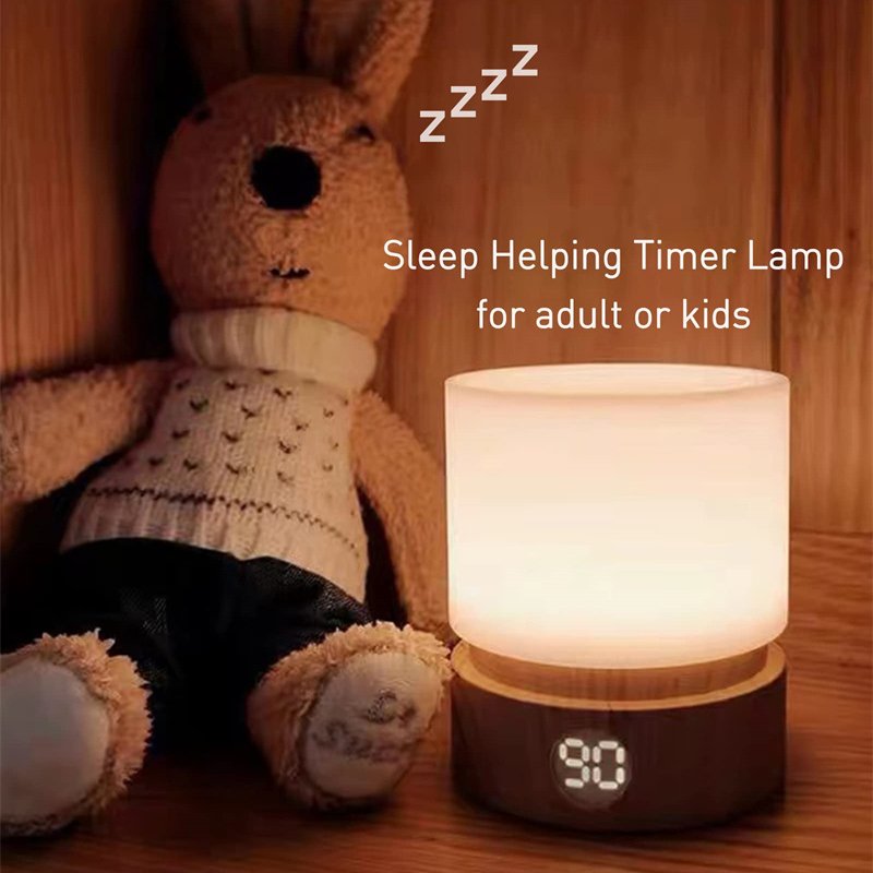 LED Lamp Rotating Circle Digital Display Timing Touch Breathing Atmosphere Light